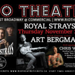 ART BERGMANN OPENS FOR THE ROYAL STRAYS NOVEMBER 27th at THE RIO THEATRE
